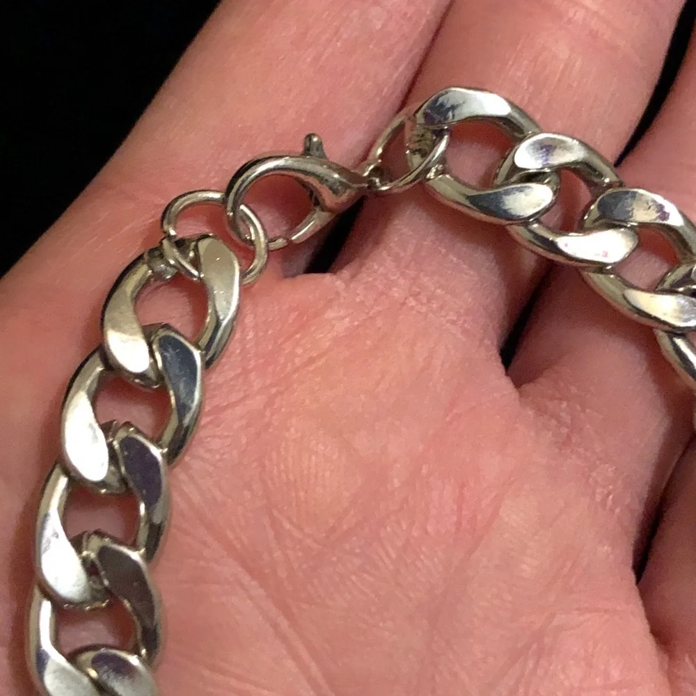 Vintage Silver Tone Chain Bracelet